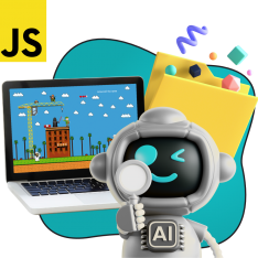 Язык программирования JavaScript + AI. Проектное обучение + геймификация + AI-помощники - КИБЕРшкола программирования для детей, компьютерные курсы для школьников, начинающих и подростков - KIBERone г. Реутов
